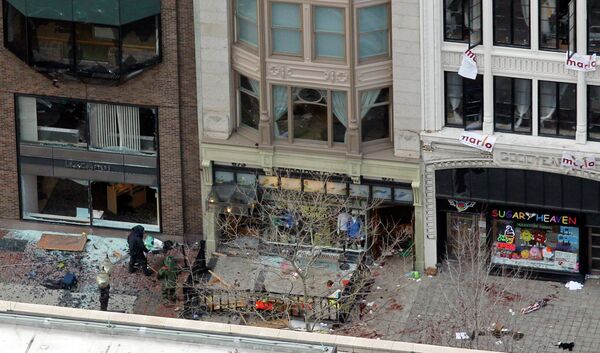 Место взрыва в Бостоне