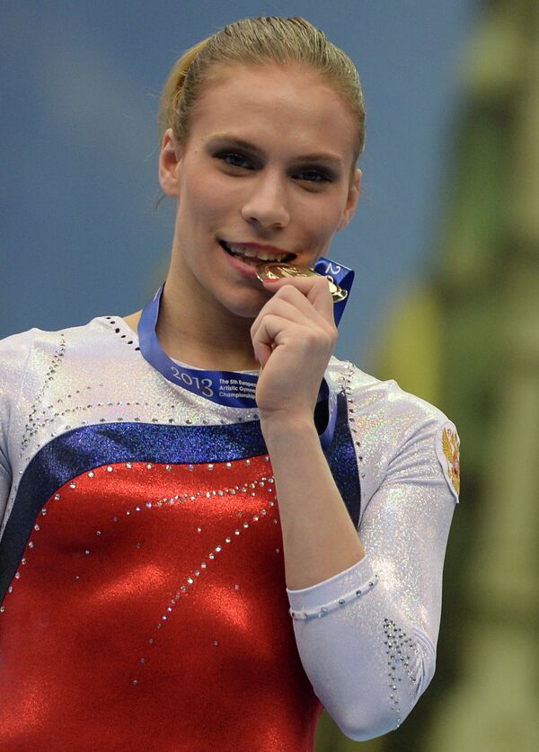 Российская гимнастка Ксения Афанасьева, завоевавшая золотую медаль