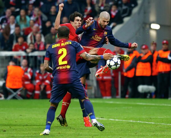 Игровой момент матча Бавария - Барселона
