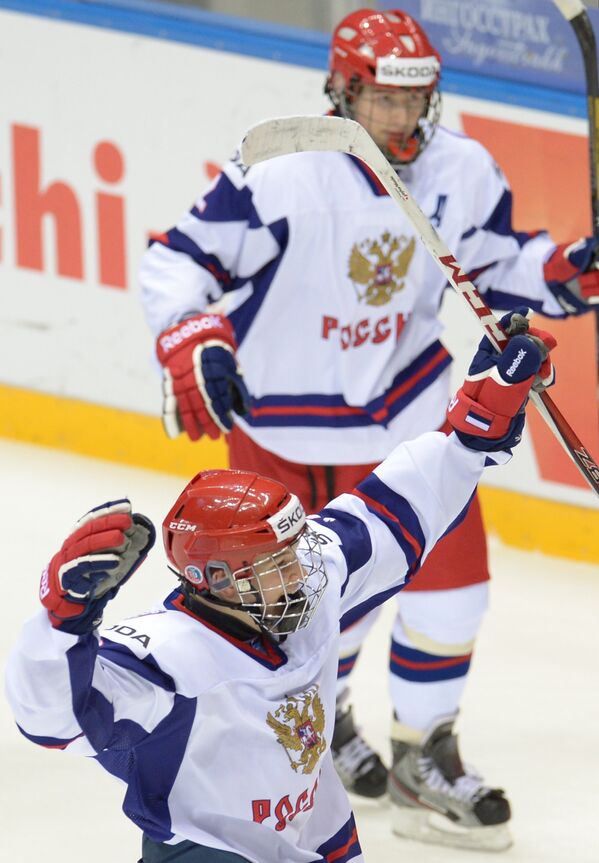Игроки юниорской сборной России по хоккею