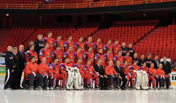 Официальное фотографирование сборной России по хоккею