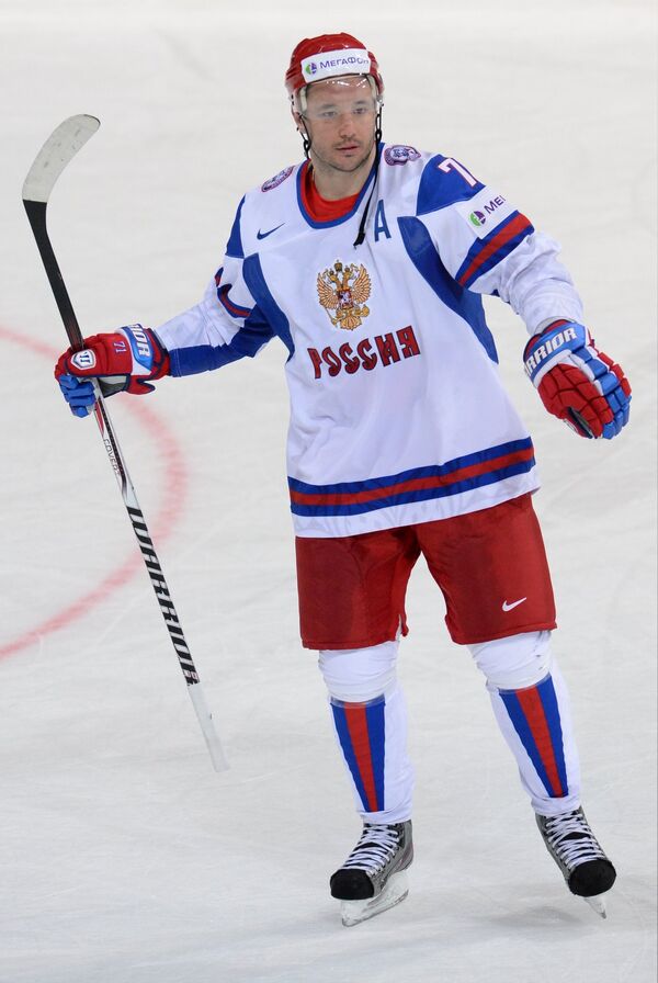 Нападающий сборной России Илья Ковальчук после матча с Германией