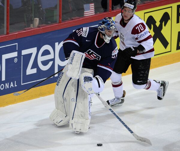 Игровой момент матча Латвия – США