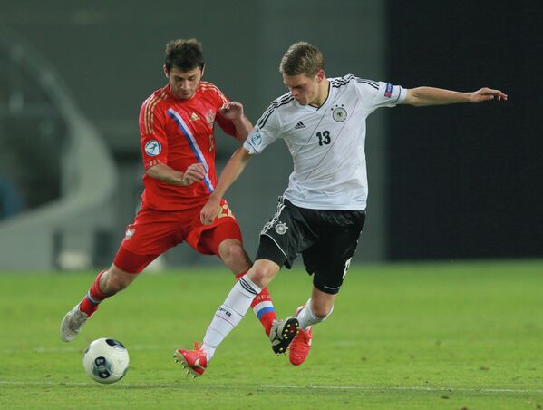 Игровой момент матча Россия - Германия