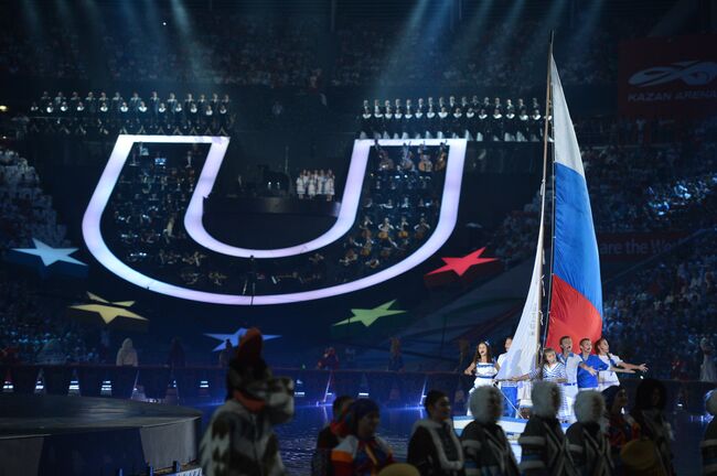 Церемония открытия XXVII Всемирной летней Универсиады 2013 на стадионе Казань Арена в Казани