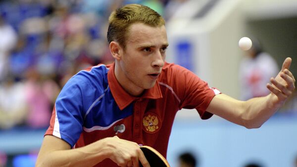 Игрок сборной России по настольному теннису Александр Шибаев