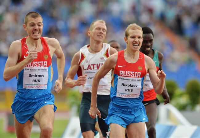 Валентин Смирнов, Дмитрийс Юркевичс и Егор Николаев (слева направо)