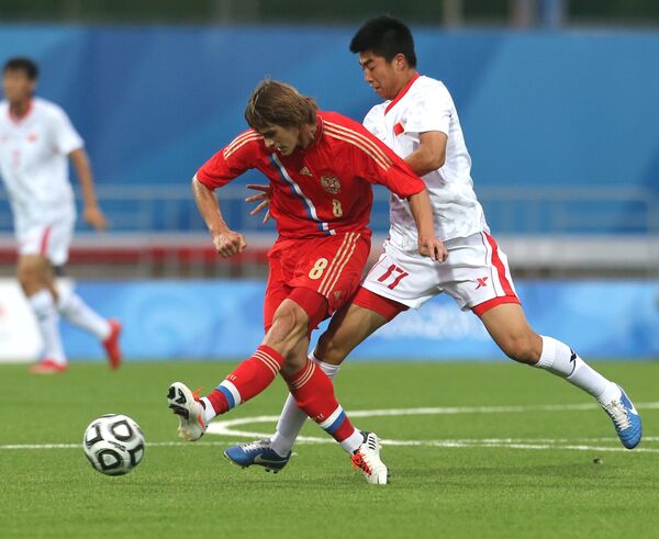 Игровой момент матча студенческих команд России и Китая