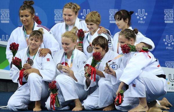 Спортсменки сборной России, завоевавшие бронзовые медали в женском турнире по дзюдо