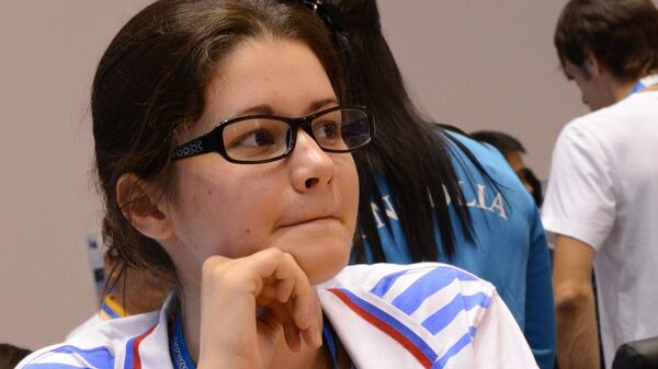 Российская спортсменка Анастасия Боднарук в матче первого тура женского шахматного турнира