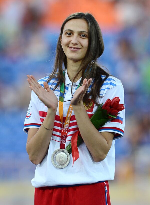 Мария Кучина (Россия), завоевавшая серебряную медаль в прыжках в высоту среди женщин