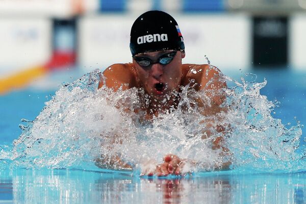 Кирилл Стрельников на дистанции 100 м брассом на ЧМ по водным видам спорта