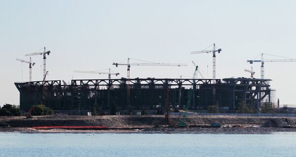 Строительство футбольного стадиона Зенит-Арена на Крестовском острове