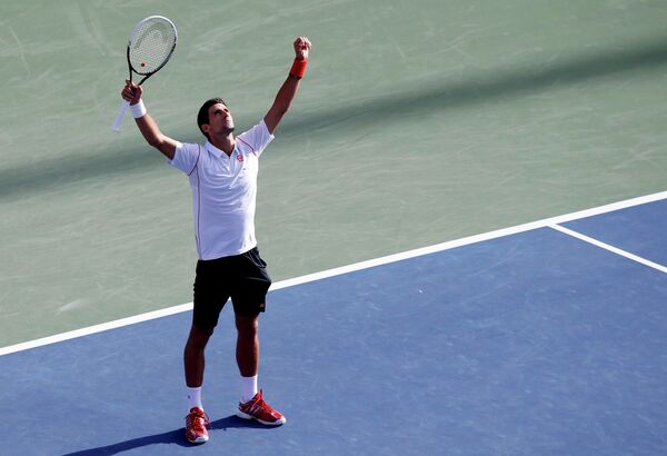 Новак Джокович после победы над Станисласом Вавринкой в полуфинале US Open