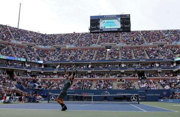 Рафа Надаль во время финального матча US Open-2013 против Новака Джоковича