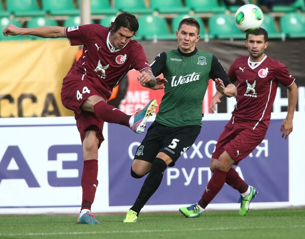 Игровой момент матча Краснодар - Рубин