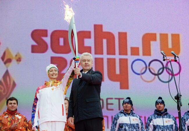 Мэр Москвы С.Собянин принял участие в эстафете олимпийского огня