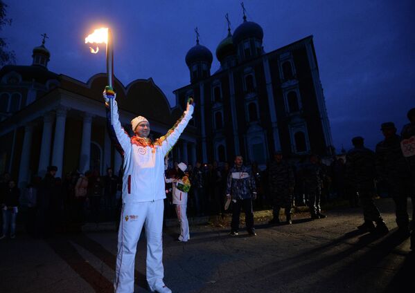 Участник Эстафеты Олимпийского огня в Рязани