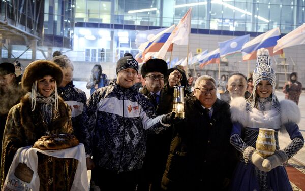 Олимпийский огонь прибыл в Якутск. Егор Борисов.