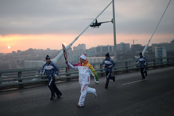 Эстафета олимпийского огня. Владивосток. День 2