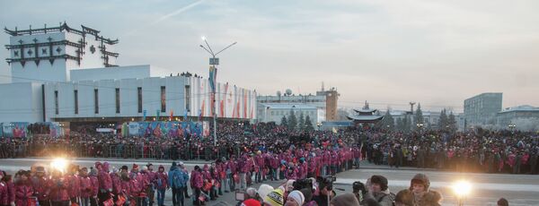 Эстафета олимпийского огня в Кызыле