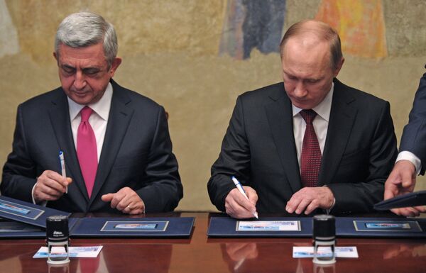 Владимир Путин и президент Армении Серж Саргсян