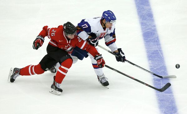 Игровой момент матча Канада - Словакия