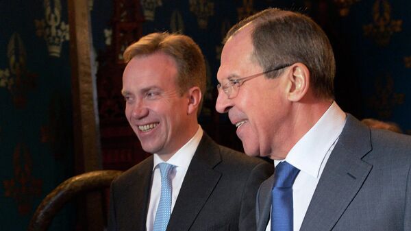 Министр иностранных дел России Сергей Лавров и министр иностранных дел Норвегии Берге Бренде. Архивное фото