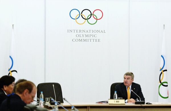Томас Бах на заседание Исполкома Междунароного олимпийского комитета