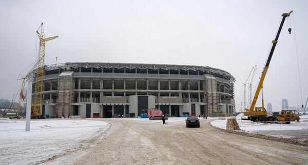 Внешний вид строящегося стадиона Спартак