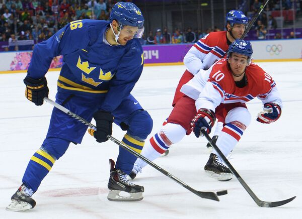 Хоккейный матч Чехия - Швеция
