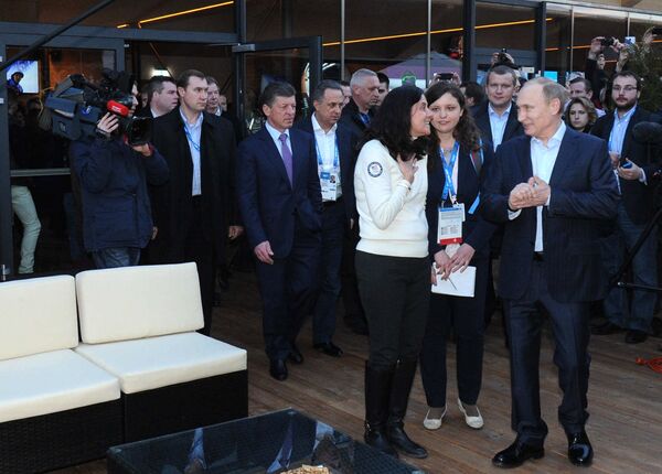 В.Путин посетил Дом делегации США в Олимпийском парке