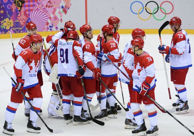 Хоккеисты сборной России после поражения от США