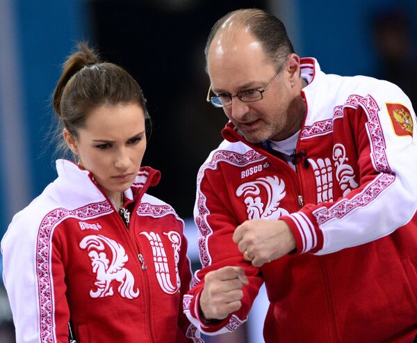 Анна Сидорова (Россия) и тренер Томас Липс