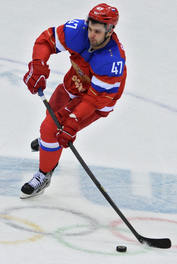 Нападающий сборной России по хоккею Александр Радулов
