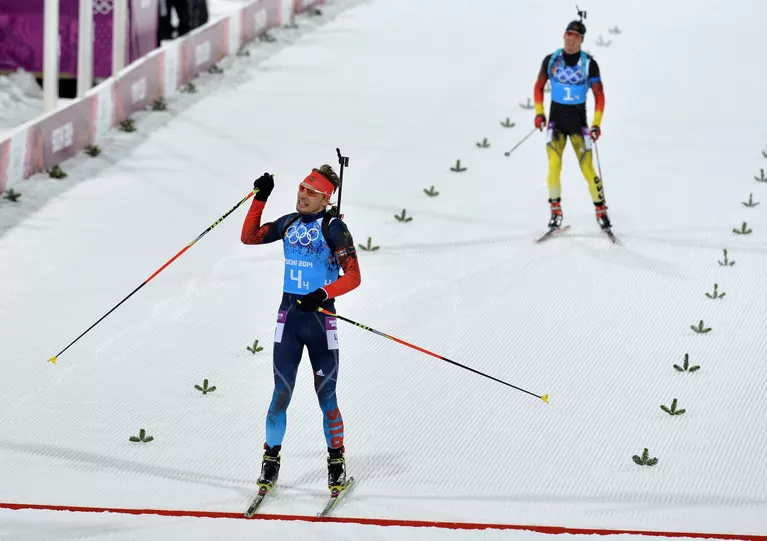 Слева направо: Антон Шипулин (Россия), Симон Шемпп (Германия) Слева направо: Антон Шипулин (Россия), Симон Шемпп (Германия)