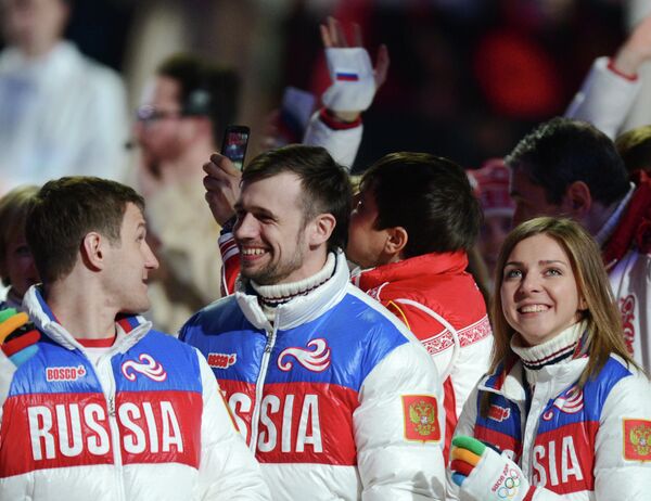 Представители России во время парада атлетов