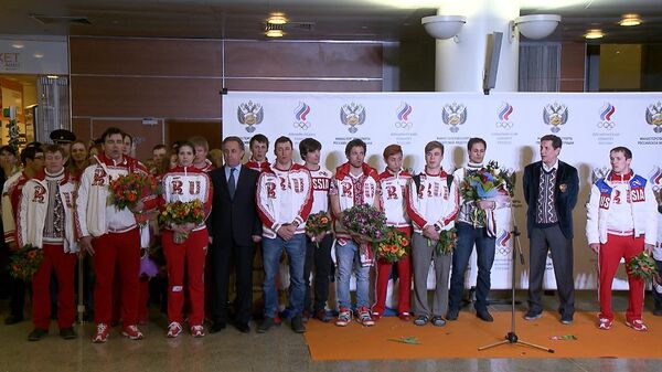 Встреча олимпийской сборной России в Москве