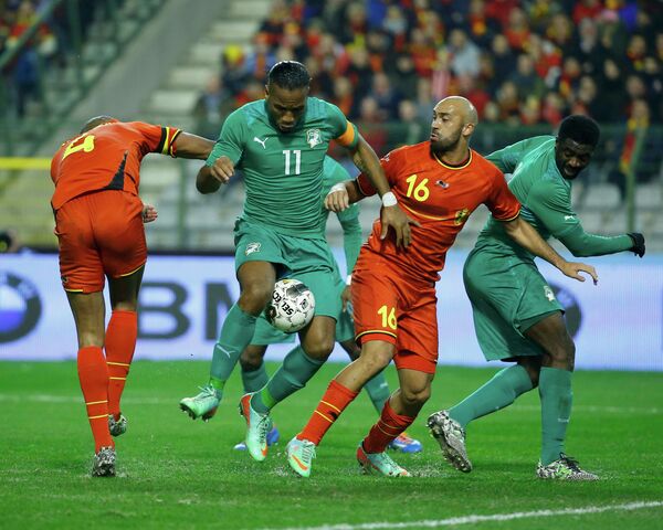 Игровой момент матча Бельгия - Кот-д'Ивуар