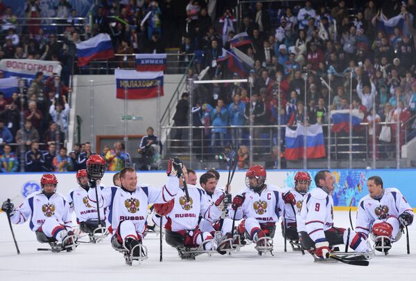Игроки сборной России по следж-хоккею