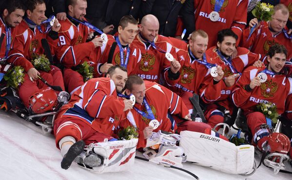 Игроки сборной России по следж-хоккею