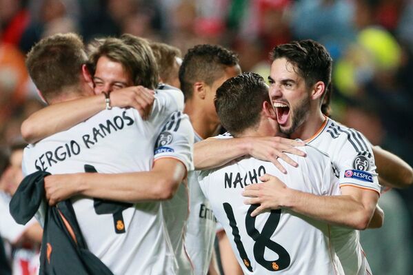 Футболисты Реала радуются победе в Лиге чемпионов