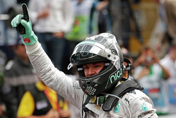 Пилот Мерседеса Нико Росберг после победы на Гран-при Монако