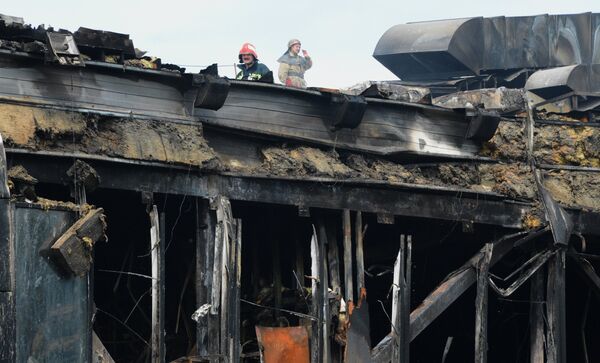 В Донецке произошел пожар во дворце спорта Дружба в Донецке