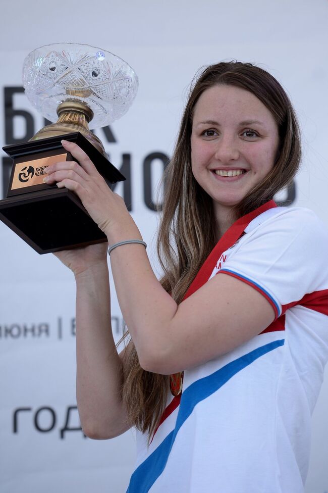 Елизавета Горшкова, занявшая первое место на Международных соревнованиях по плаванию на открытой воде Кубок Чемпионов