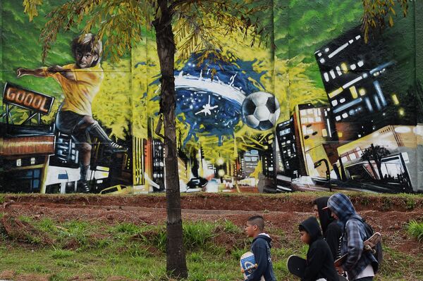 Футбольные граффити в Сан-Паулу