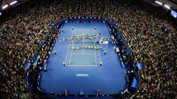Корт во время Открытого чемпионата Австралии по теннису