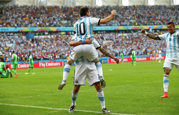 Футболисты сборной Аргентины во главе с Лионелем Месси