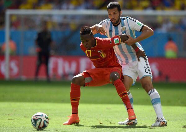 Игровой момент матча Аргентина - Бельгия