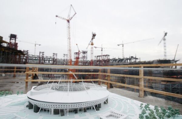 Строительство стадиона Зенит в Санкт-Петербурге